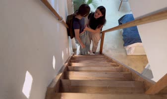 ScarlettandChanel's Secret Stairway Seduction