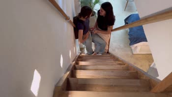 ScarlettandChanel's Secret Stairway Seduction