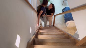 ScarlettandChanel's Secret Stairway Seduction