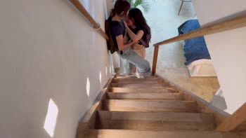 ScarlettandChanel's Secret Stairway Seduction