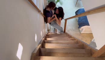 ScarlettandChanel's Secret Stairway Seduction
