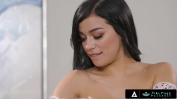 NURU MASSAGE - Cute 18yo Savannah Sixx Fucks With Her Stepdad During His First NURU FULL SCENE