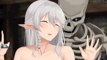 Seductive Skeleton Seduction: Anime Elf Fantasy