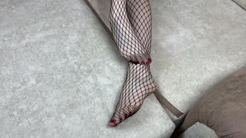 Gloria Gimson - Gloria's Alluring Mistress Ritual: Black Fishnet Pedicure Delight