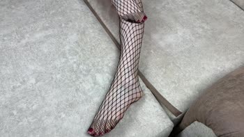 Gloria Gimson - Gloria's Alluring Mistress Ritual: Black Fishnet Pedicure Delight
