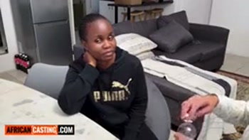 Ebony Beauty's Deep Throat Adventure With a Massive White Cock