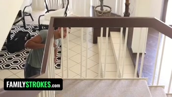 Familystrokes - Sexy Slut Fucking Herself With A Dildo Gets Caught By Lucky Stud And Starts Fucking Her
