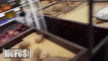MOFOS - Horny Aubry Babcock Her Knees In The Store And Sucks Off Her Coworker In Public