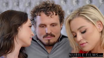 Blake Blossom & Lilly Bell's Passionate Roomie Threesome: Big Tits, Deep Throating, Cum Shot