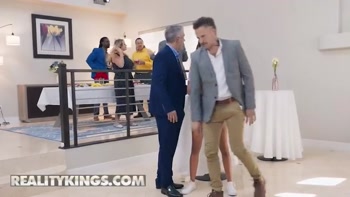 REALITY KINGS - Hot Ryan Reid Crashes The Office Party And Seduces Two Married Guys Into A Steamy Threesome