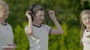 ULTRAFILMS Football girl team play undressing with the coach & give him the best fuck in his life