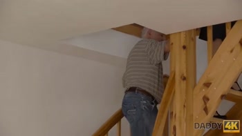 STEP DADDY4K. Enticing chick copulates with BF’s handsome daddy
