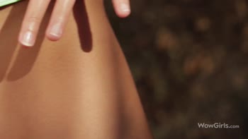 Melena A's Wild Russian Solo: Masturbating & Fingering Outdoors