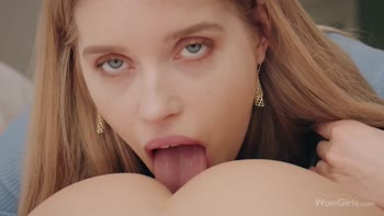 Astrid and Freya Mayer Savor Sensual Blonde-Brunette Lesbian Kiss
