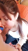 AbyMew's Sweet Surprise: Big Dick Blowjob for Roommate