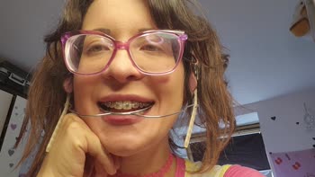 NerdyGermangirl's Cute Braces Confession: Solo Pigtails & Big Tits