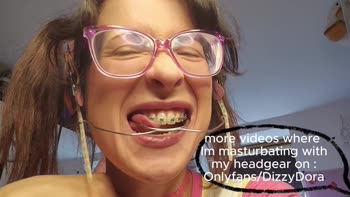 NerdyGermangirl's Cute Braces Confession: Solo Pigtails & Big Tits