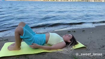 sweet__lana - Lana's Beach Bliss: Sizzling Solo Yoga and Natural Boobs