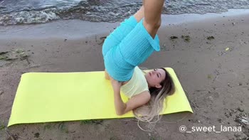 sweet__lana - Lana's Beach Bliss: Sizzling Solo Yoga and Natural Boobs