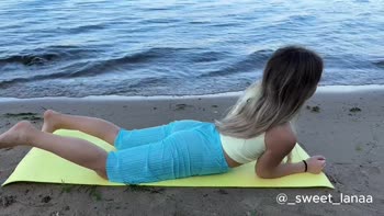 sweet__lana - Lana's Beach Bliss: Sizzling Solo Yoga and Natural Boobs