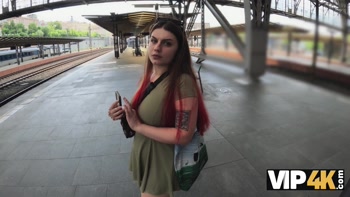 VIP4K. Hardcore sex after fucking in the train station WC