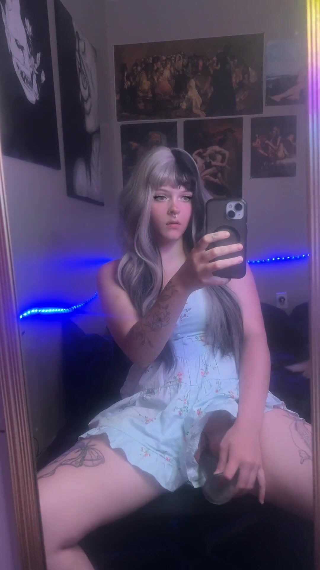 I was so Horny I had to Pull my Dress aside and Fuck myself