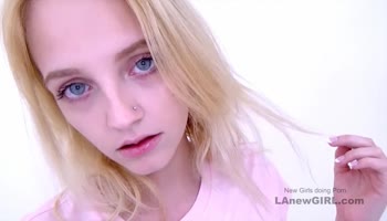 Tiny Blonde Angel's Tattooed Teen (18+) Pussy Fucks in Studio