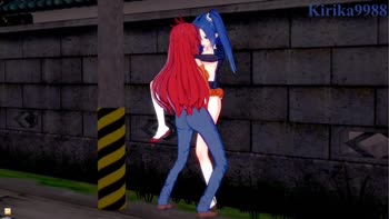 Symphogear's Futanari Frenzy: Tsubasa & Kanade's Deserted Street Delight