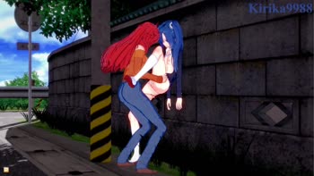 Symphogear's Futanari Frenzy: Tsubasa & Kanade's Deserted Street Delight