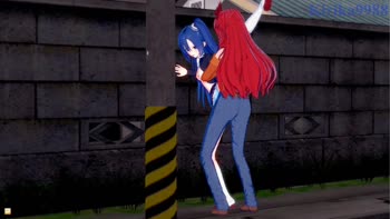 Symphogear's Futanari Frenzy: Tsubasa & Kanade's Deserted Street Delight
