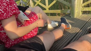 AlexSanderOfficial - Alex's Unexpected Public Show: Teen (18+) Shy Girl Joins in