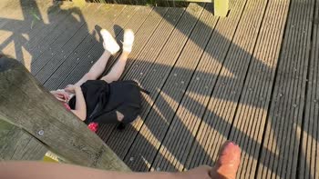 AlexSanderOfficial - Alex's Unexpected Public Show: Teen (18+) Shy Girl Joins in