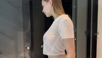HellooooKiki - Kiki's Shower Surprise: Wet and Wild in Transparent Whites