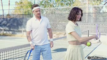 Shrooms Q Drops Racket for a Big Serve of Hardcore Sex