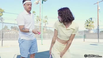 Shrooms Q Drops Racket for a Big Serve of Hardcore Sex