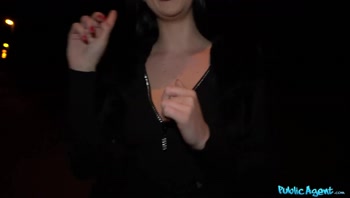 She had great tits and ass under that sexy black underwear - Public Agent