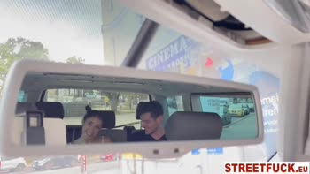 Hitchhiking Honey's Public Perversions: Spitting 3-Way in a Taxi