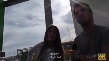 Angella Christin's Cash Cuckold Ride at the Bus Station