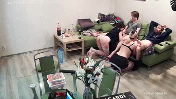 Russian Teen (18+) Foursome: Wild Swingers Group Blowjob Party