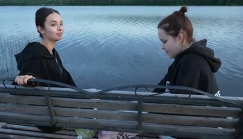 Two Girls Took Their Clothes off on the Lake. a Passing Surfer Had Sex in the Open Air