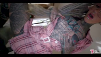 Nerdy Tattoo Teen (18+) In Glasses Pov Rough Anal Fuck
