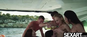 Eileen Sue and Nancy A's Sizzling Yacht Party Lesbian Affair
