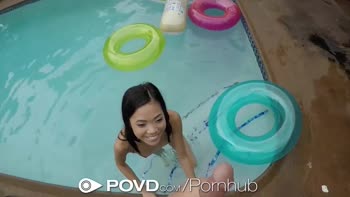 Vina Sky's Soaked Slant Pussy Ride on a Hung Big Dick