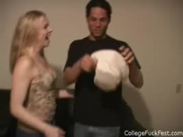 Blonde Coed Teen (18+)'s Wild College Party Fling