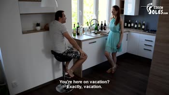 Yo's Czech Goddess Licks Her Soles in Sandals