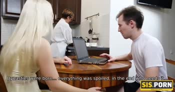 Playful Blonde Stepsister's Bedroom Surprise