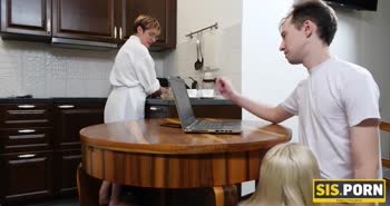 Playful Blonde Stepsister's Bedroom Surprise