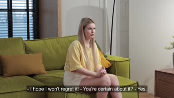 Liza's Innocent Debut: Russian Chubby Blonde Loses Virginity
