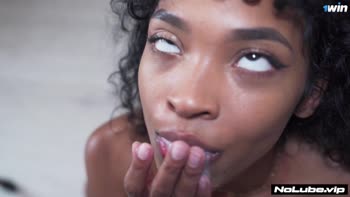 NoLube's New Obsession - Teen (18+) Ebony Babe in Interracial Hardcore