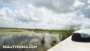 REALITY KINGS - Sinatra Monroe’s Swamp Adventure Heats Up When She Grinds On Lucas's Cock Outdoors